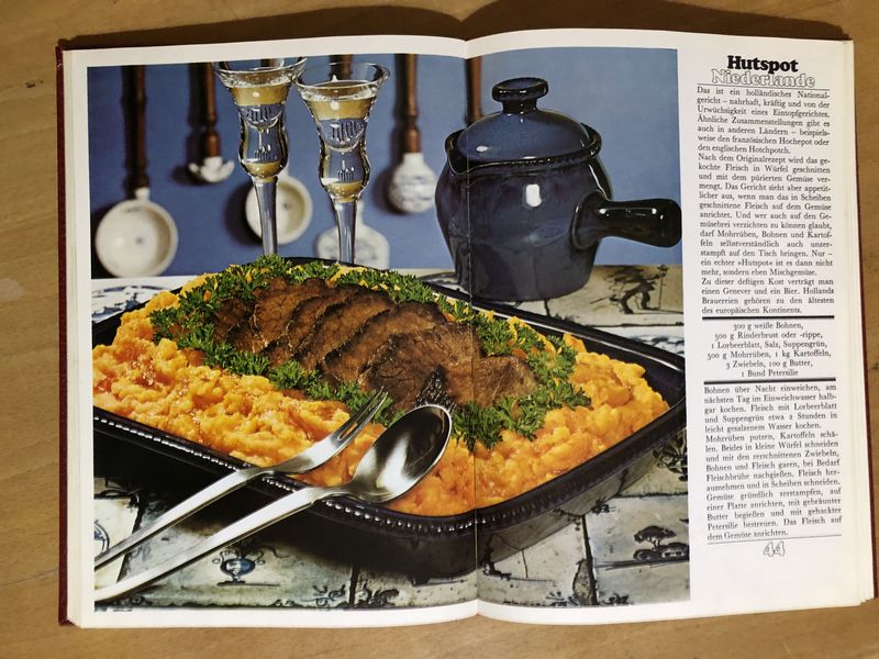 Eintrag "Hutspot" aus dem Buch "Die 100 berühmtesten Rezepte der Welt"