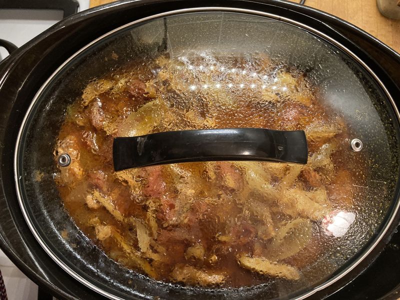 Blick in den Crock Pot mit Ginger Chicken