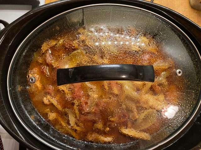 Blick in den Crock Pot mit Ginger Chicken